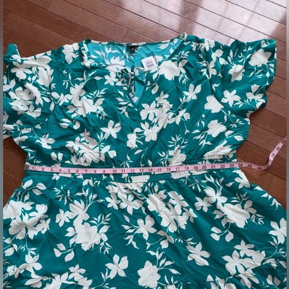 Torrid Dress Tea Length Studio Crepe De Chine Tie Neck Tiered Dress NWT 4X - Picture 5 of 13